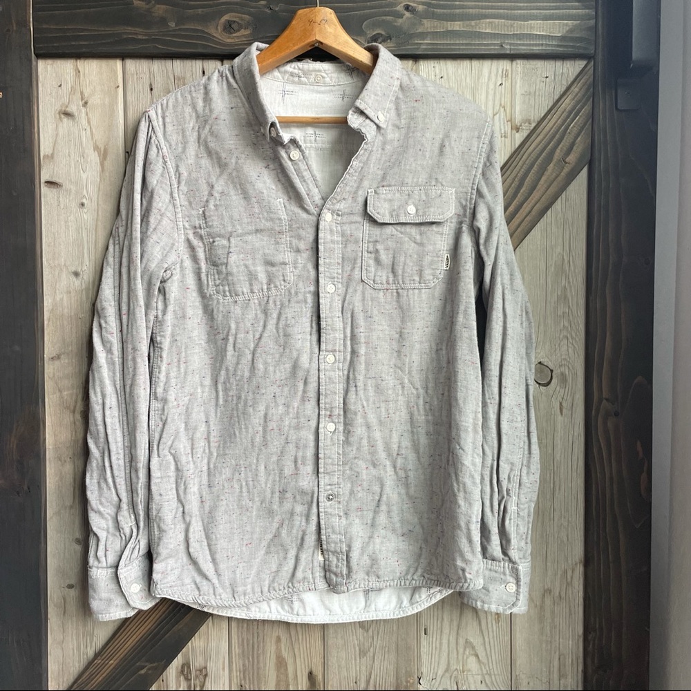 Vans Reversible Grey Patterned Button Down Size M… - image 7
